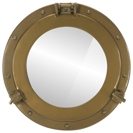 vidaXL Wandspiegel patrijspoort Ø38 cm aluminium en glas afbeelding2 - 1