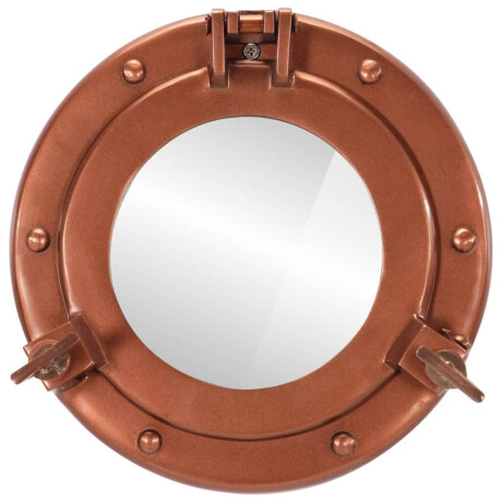 vidaXL Wandspiegel patrijspoort Ø23 cm aluminium en glas afbeelding2 - 1