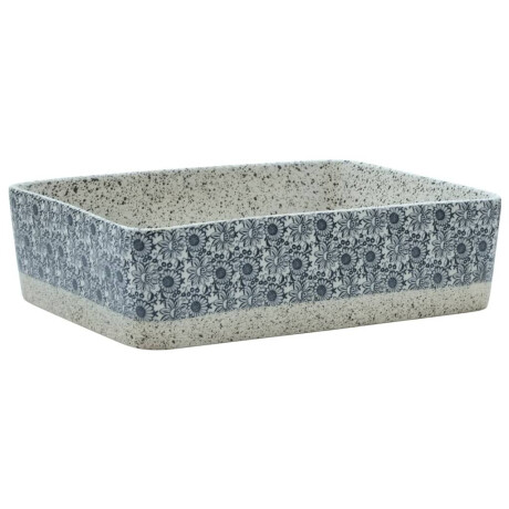vidaXL Opzetwasbak rechthoekig 46x35,5x13 cm keramiek grijs en blauw afbeelding2 - 1