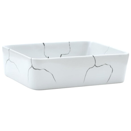 vidaXL Opzetwasbak rechthoekig 46x35,5x13 cm keramiek wit afbeelding2 - 1