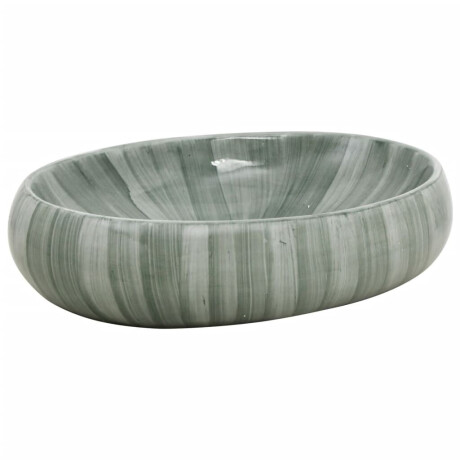 vidaXL Opzetwasbak ovaal 59x40x15 cm keramiek groen afbeelding2 - 1