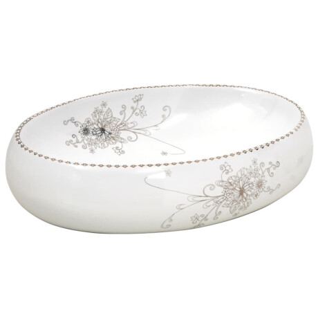 vidaXL Opzetwasbak ovaal 59x40x15 cm keramiek wit afbeelding2 - 1