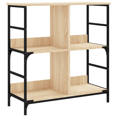 vidaXL Boekenrek 78,5x33x82 cm bewerkt hout en ijzer sonoma eikenkleur afbeelding2 - 1
