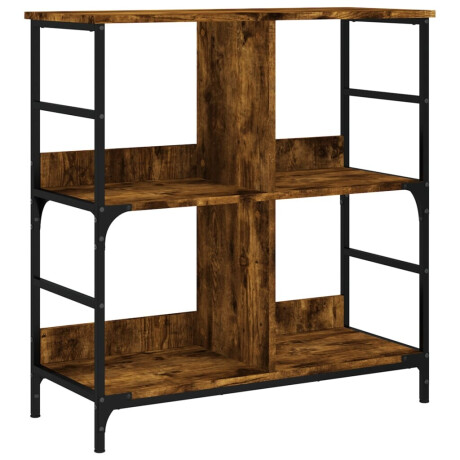 vidaXL Boekenrek 78,5x33x82 cm bewerkt hout gerookt eikenkleurig afbeelding2 - 1