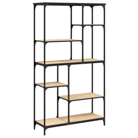 vidaXL Boekenrek 99x35,5x176 cm bewerkt hout en staal sonoma eiken afbeelding2 - 1