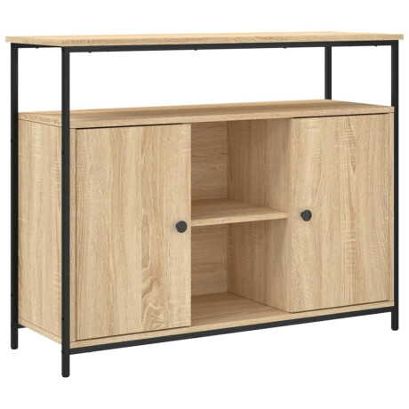 vidaXL Dressoir Sonoma Eiken 100x35x80 cm Bewerkt Hout afbeelding2 - 1