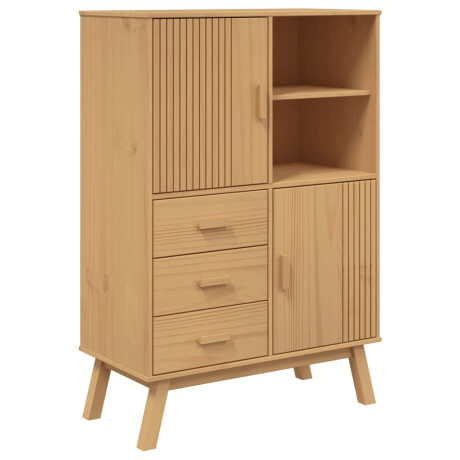 vidaXL Hoge kast OLDEN 85x43x125 cm massief grenenhout bruin afbeelding2 - 1