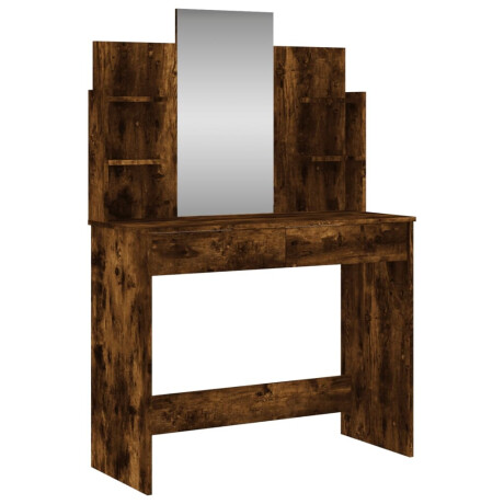 vidaXL Kaptafel met spiegel 96x39x142 cm gerookt eikenkleurig afbeelding2 - 1