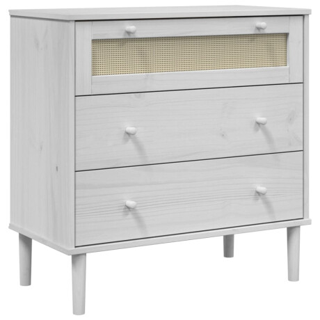vidaXL Ladekast SENJA rattan-look 80x40x80 cm massief grenenhout wit afbeelding2 - 1