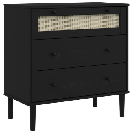 vidaXL Ladekast SENJA rattan-look 80x40x80 cm massief grenenhout zwart afbeelding2 - 1