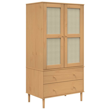vidaXL Kledingkast SENJA 90x55x175 cm rattan look grenenhout bruin afbeelding2 - 1
