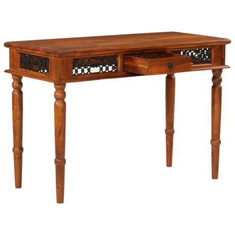 vidaXL Bureau met lade 110x50x76 cm massief acaciahout afbeelding2 - 1