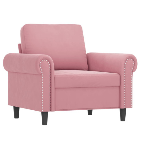 vidaXL Fauteuil 60 cm fluweel roze afbeelding2 - 1