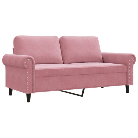 vidaXL Tweezitsbank 140 cm fluweel roze afbeelding2 - 1