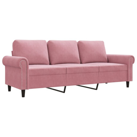 vidaXL Driezitsbank 180 cm fluweel roze afbeelding2 - 1