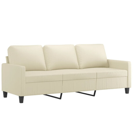 vidaXL Driezitsbank 180 cm kunstleer crèmekleurig afbeelding2 - 1