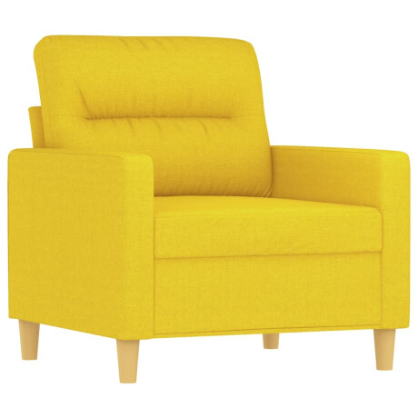 vidaXL Fauteuil 60 cm stof lichtgeel afbeelding2 - 1