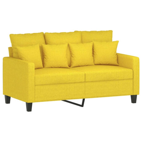 vidaXL Tweezitsbank 120 cm stof lichtgeel afbeelding2 - 1