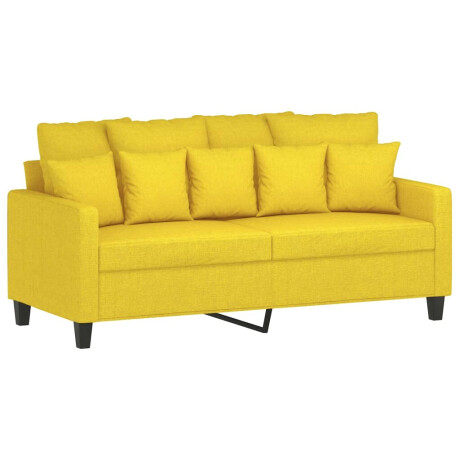 vidaXL Tweezitsbank 140 cm stof lichtgeel afbeelding2 - 1