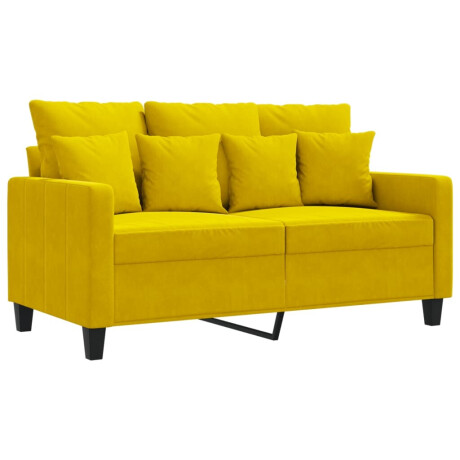 vidaXL Tweezitsbank 120 cm fluweel geel afbeelding2 - 1