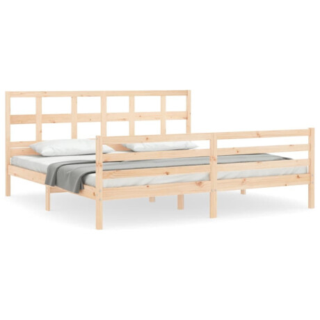 vidaXL Bedframe met hoofdbord massief hout 200x200 cm afbeelding2 - 1