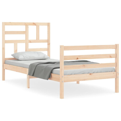vidaXL Bedframe met hoofdbord massief hout 100x200 cm afbeelding2 - 1
