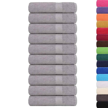 vidaXL Handdoeken 10 st 50x100 cm 360 g/m² 100% katoen grijs afbeelding2 - 1