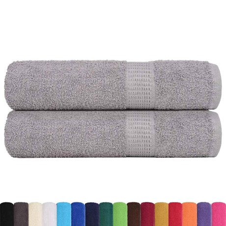 vidaXL Douchehanddoeken 2 st 70x140 cm 360 g/m² 100% katoen grijs afbeelding2 - 1