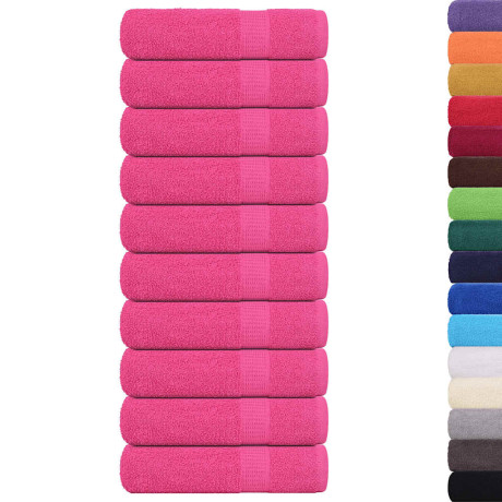 vidaXL Handdoeken 10 st 50x100 cm 360 g/m² 100% katoen roze afbeelding2 - 1