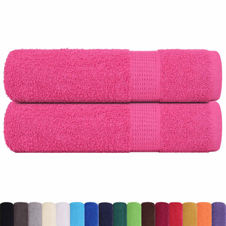 vidaXL Badhanddoeken 2 st 100x150 cm 360 g/m² 100% katoen roze afbeelding2 - 1