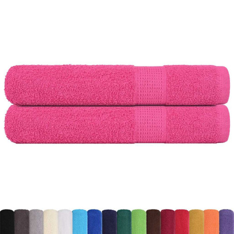 vidaXL Saunahanddoeken 2 st 80x200 cm 360 g/m² 100% katoen roze afbeelding2 - 1