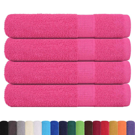 vidaXL Handdoeken 4 st 100x200 cm 360 g/m² 100% katoen roze afbeelding2 - 1