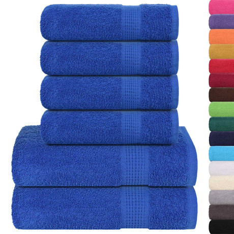 vidaXL 6-delige Handdoekenset 360 g/m² 100% katoen blauw afbeelding2 - 1