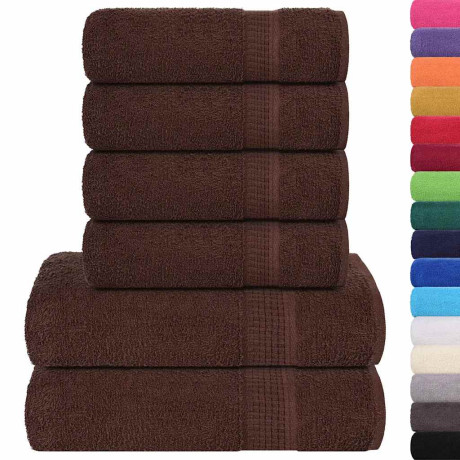 vidaXL 6-delige Handdoekenset 360 g/m² 100% katoen bruin afbeelding2 - 1