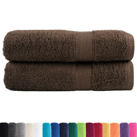 vidaXL Handdoeken SOLUND 2 st 600 g/m² 50x100 cm bruin afbeelding2 - 1