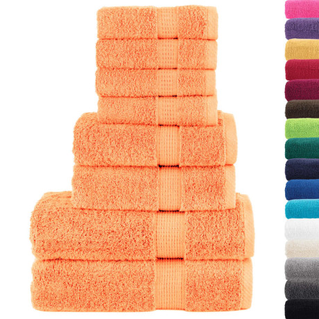 vidaXL 8-delige Handdoekenset SOLUND 600 g/m² oranje afbeelding2 - 1