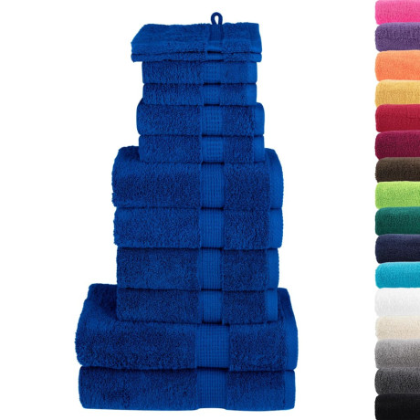 vidaXL 12-delige Handdoekenset SOLUND 600 g/m² blauw afbeelding2 - 1