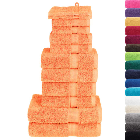 vidaXL 12-delige Handdoekenset SOLUND 600 g/m² oranje afbeelding2 - 1