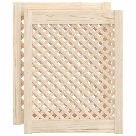 vidaXL Kastdeuren met latwerk 2 st 49,5x61,5 cm massief grenenhout afbeelding2 - 1