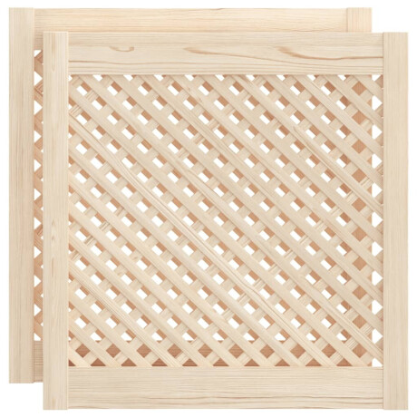 vidaXL Kastdeuren met latwerk 2 st 59,5x61,5 cm massief grenenhout afbeelding2 - 1