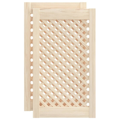 vidaXL Kastdeuren met latwerk 2 st 39,5x69 cm massief grenenhout afbeelding2 - 1