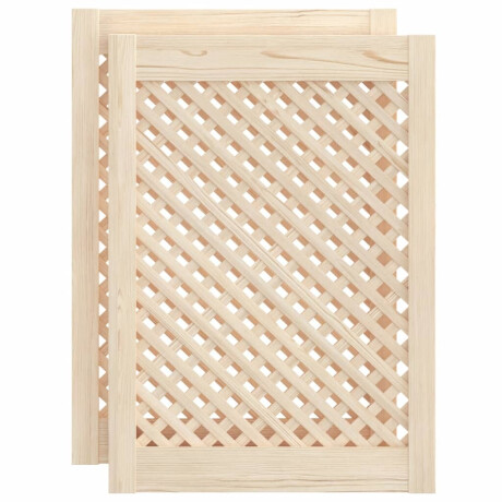 vidaXL Kastdeuren met latwerk 2 st 49,5x69 cm massief grenenhout afbeelding2 - 1