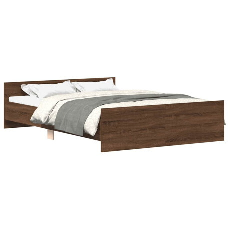 vidaXL Bedframe hoofd- en voeteneinde bruin eikenkleur 140x190 cm afbeelding2 - 1