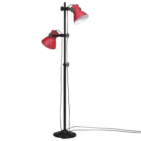 vidaXL Vloerlamp 25 W E27 25x25x90/140 cm verweerd rood afbeelding2 - 1