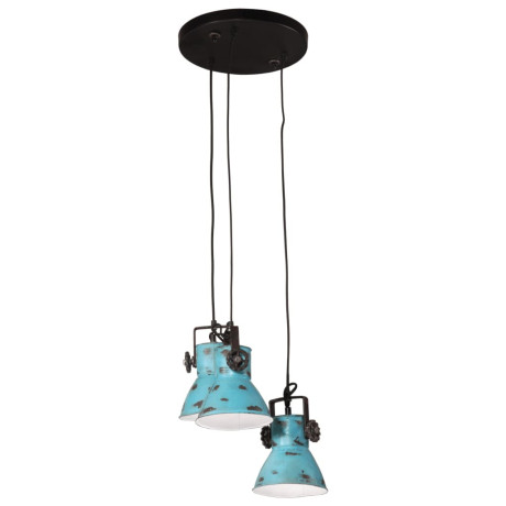 vidaXL Hanglamp 25 W E27 30x30x100 cm verweerd blauw afbeelding2 - 1