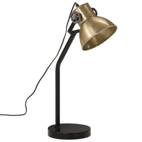 vidaXL Bureaulamp 25 W E27 17x17x60 cm antiek messingkleurig afbeelding2 - 1