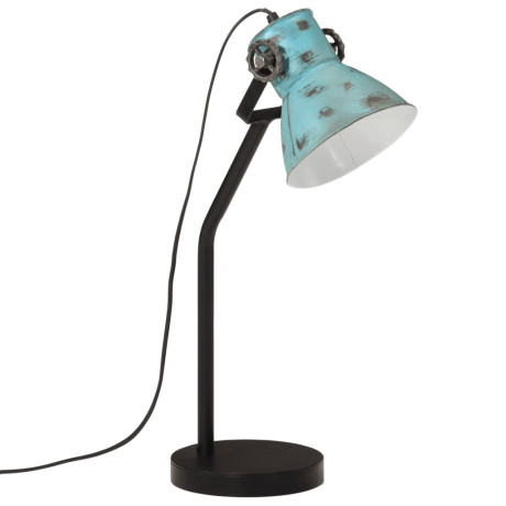 vidaXL Bureaulamp 25 W E27 17x17x60 cm verweerd blauw afbeelding2 - 1