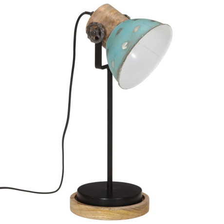 vidaXL Bureaulamp 25 W E27 17x17x50 cm verweerd blauw afbeelding2 - 1