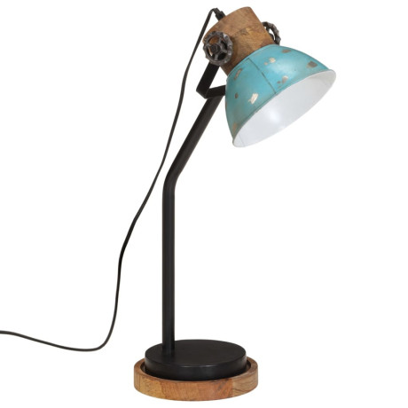 vidaXL Bureaulamp 25 W E27 18x18x60 cm verweerd blauw afbeelding2 - 1