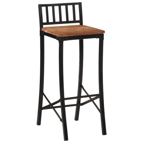 vidaXL Barstoelen 2 st massief acaciahout afbeelding2 - 1